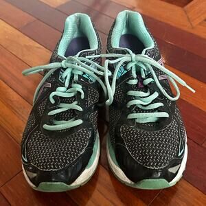 Asics Women's Running Shoes Green Black Purple Size 10 Walking Athletic